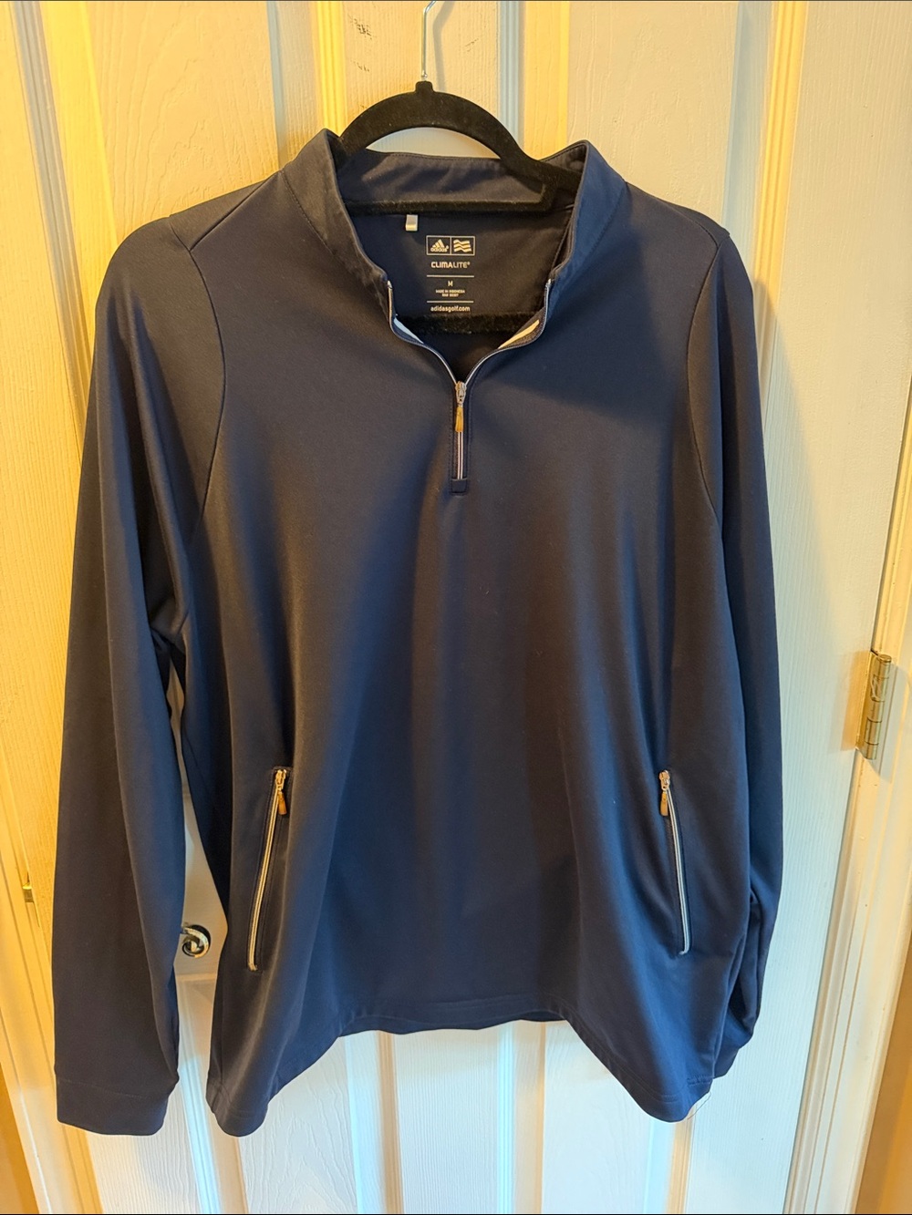 adidas Navy Quarter-Zip Performance Pullover Jacket
